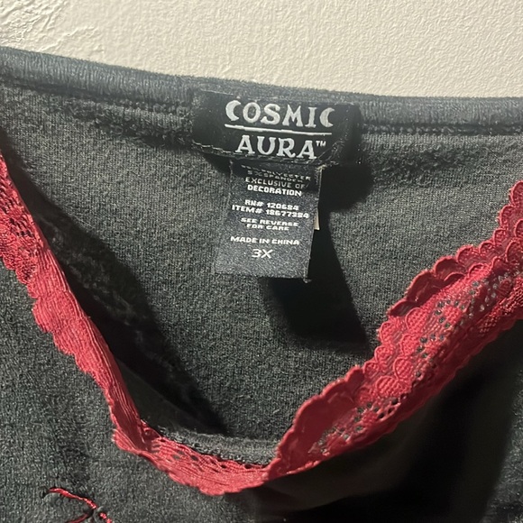 EUC Hot Topic Cosmic Aura Bat Skeleton Velvet Pajama Set - Picture 3 of 8